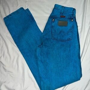 Vintage Wrangler Womens High Rise Turquoise teal Jeans USA